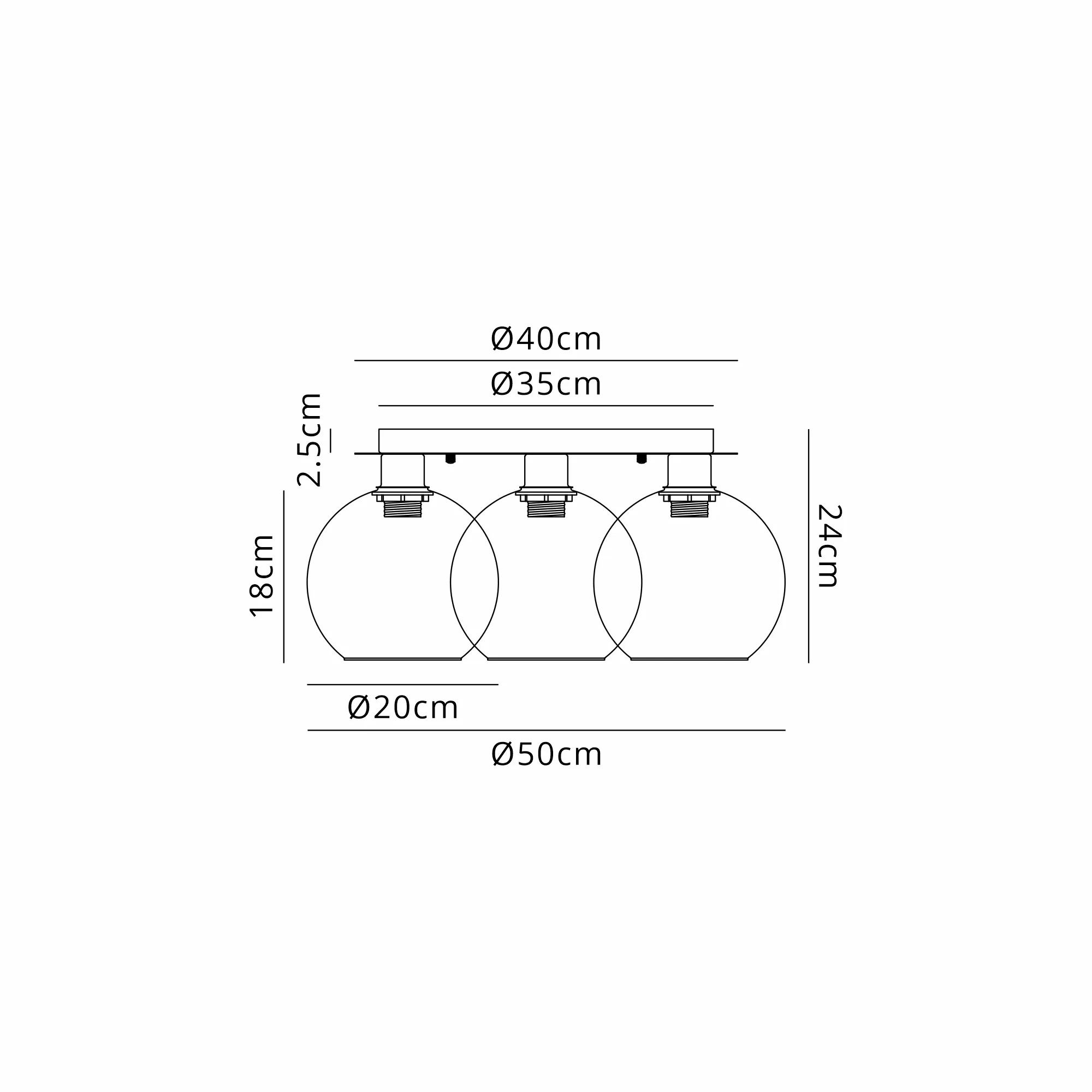 DK1256  Lori 40cm Round Ceiling Flush, 3 Light Flush Fitting, Antique Gold/Blue/Green/Pink Open Mouth Round Globe Shades